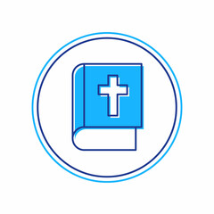 Obraz premium Filled outline Holy bible book icon isolated on white background. Vector