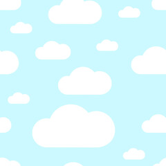 Seamless vector pattern with clouds. Vector texture for prints or backgrounds