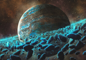 Planet with Rocky Rings © Kevin Carden