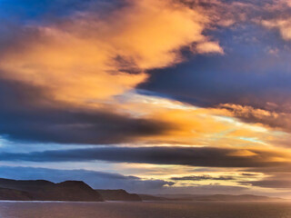 Fototapeta na wymiar Stormy Winter Sunrise Over The Jurassic Coastline