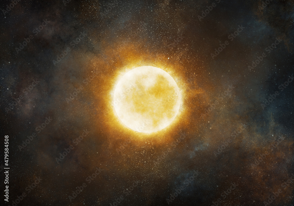 Wall mural bright star in deep space