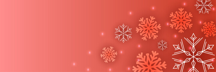 Naklejka na ściany i meble Snowy christmas red Snowflake design template banner