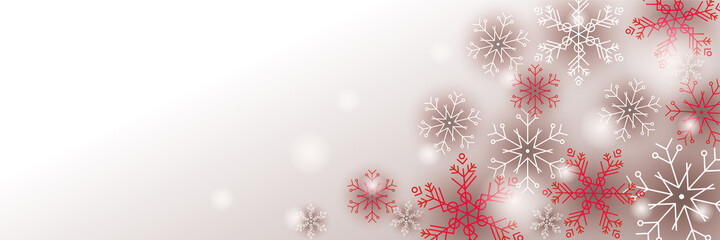 christmas snow red grey Snowflake design template banner