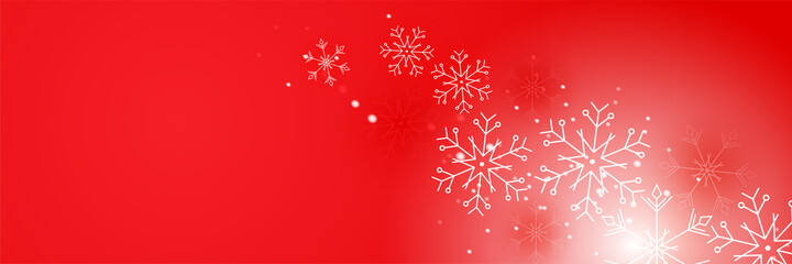 Winter background red Snowflake design template banner