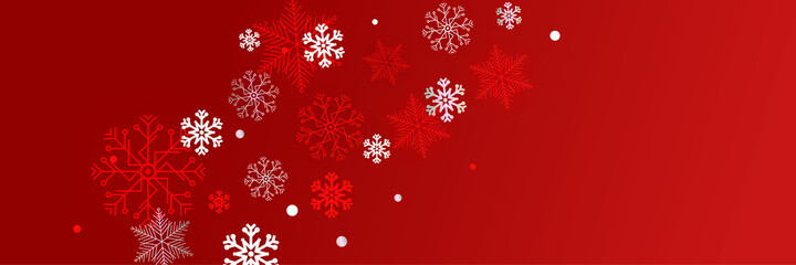 Naklejka na ściany i meble Winter red Snowflake design template banner