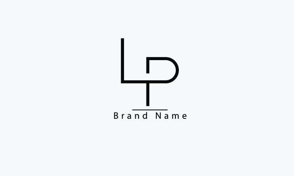 LP PL L P abstract vector logo monogram template