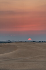 sunset from the desert of Dubai 