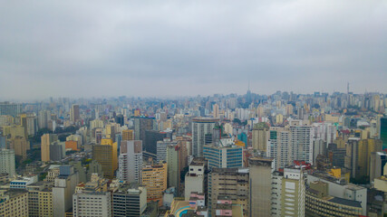 Fototapeta na wymiar Aerial view of Sao Paulo downtown Skyline