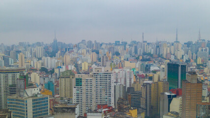 Obraz premium Aerial view of Sao Paulo downtown Skyline