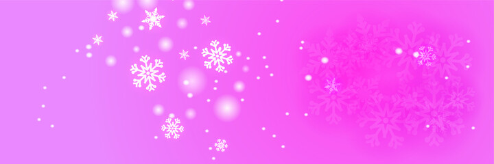 Naklejka na ściany i meble Bright snow pink purple Snowflake design template banner