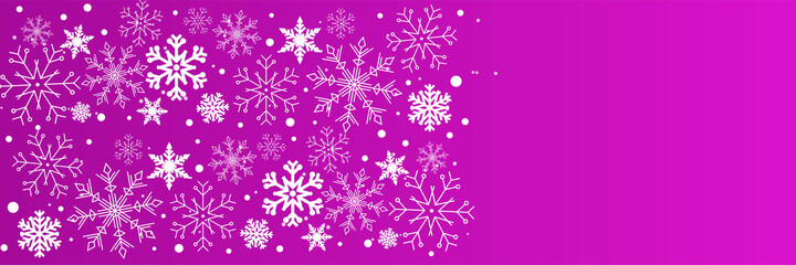Naklejka na ściany i meble Christmas Winter purple Snowflake design template banner