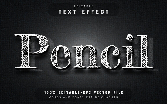 Pencil text effect editable