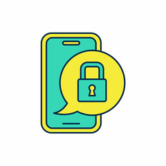 Filled outline Smartphone with closed padlock icon isolated on white background. Phone with lock. Mobile security, safety, protection concept. Vector