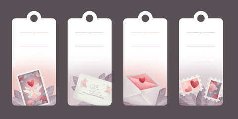Valentines day tags made with lovely cartoon style illustrations