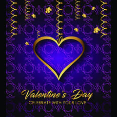 Illustration of love  heart greetings background, for happy valentine's day.