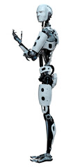 3D Rendering Male Robot on White