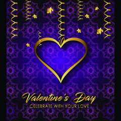 Illustration of love  heart greetings background, for happy valentine's day.