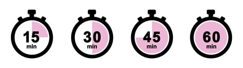 Set of Timer icons . Stopwatch .