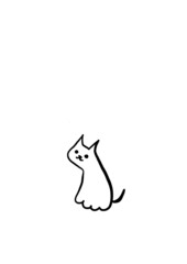 sketch cat, cute cat, line cat