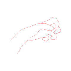 Line art sketch of a clenched hand