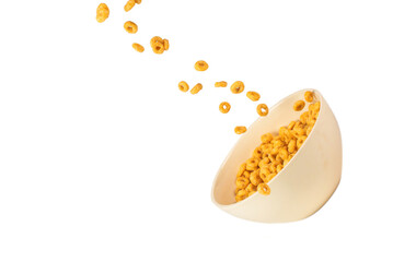 Honey rings cereal box for morning breakfast.