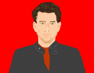 flat portrait avatar of a man, vector illustration