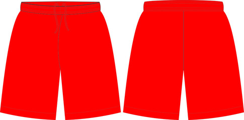 Basketball Uniform Shorts Front and Back View Mock ups Templates Vectors 