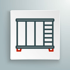 Line Wardrobe icon isolated on white background. Cupboard sign. Colorful outline concept. Vector