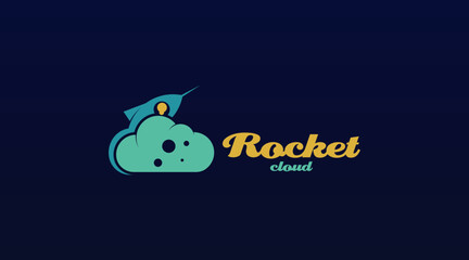 Retro Rocket Logo Design Concept Vector