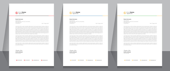 Letterhead format template, business style letterhead template design. - obrazy, fototapety, plakaty