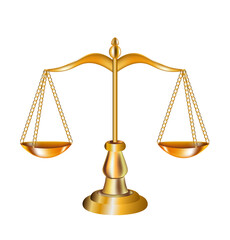 Golden scale of justice, vector