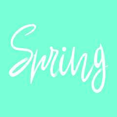 Hand drawn lettering. Spring calligraphy. Vector illustration 