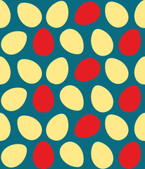 Easter colorful painted eggs seamless art pattern