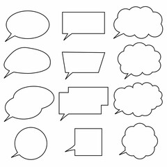 set of speech bubbles monochrome