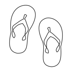 Flip flops icon Outline vector illustration