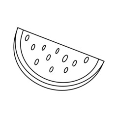 Slice of watermelon Outline vector illustration