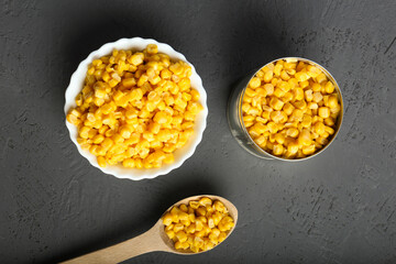 Canned corn, peas, beans