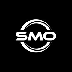 SMO letter logo design with black background in illustrator, vector logo modern alphabet font overlap style. calligraphy designs for logo, Poster, Invitation, etc.	 - obrazy, fototapety, plakaty