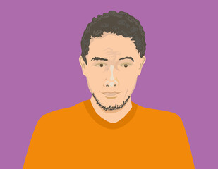 flat portrait avatar of a Hispanic man, vector illustration