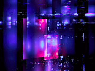 Abstract multicolor background from translucent rectangles - 3d illustration