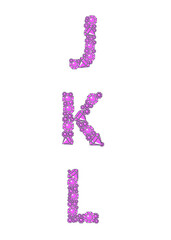 set of letters in glamour pink graphic style 