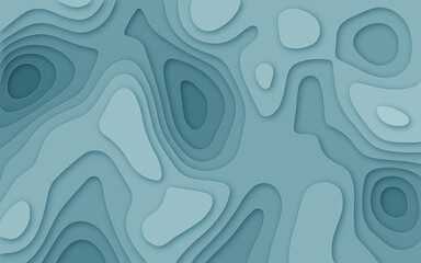 abstract background with waves. geometric shape coral blue gradient abstract papercut background vector.