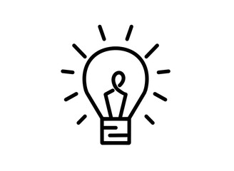 light bulb sign illustration black lines