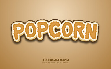 popcorn editable text style effect