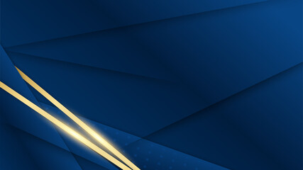 Abstract dark blue and gold luxury background