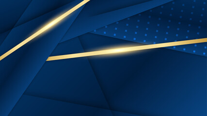 Abstract dark blue and gold luxury background