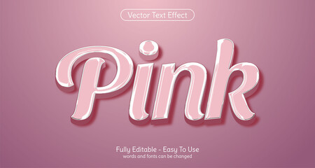 Creative 3d text Pink editable style effect template