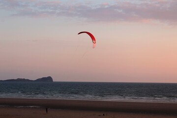 paragliding on the beach