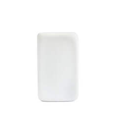 New eraser isolated on white. School stationery