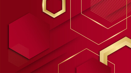 Abstract red and gold luxury background